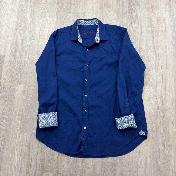 Robert Graham Flip Cuff Button Shirt Men's Extra Large XL Blue Preppy Office - Picture 1 of 7